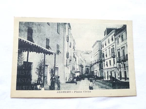 VECCHIA FOTO CARTOLINA VINTAGE 1910C ALGHERO PIAZZA CIVICA - Picture 1 of 2