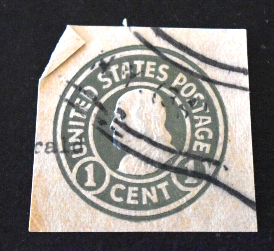 1917 - U.S. Envelope Cuts Sc# U422 Buff 1 Cent Franklin - Used - Image 1 of 2