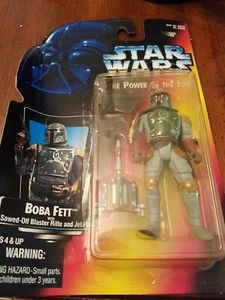 VINTAGE 1995 KENNER STAR WARS THE POWER OF THE FORCE BOBA FETT JET PACK FIGURE - Picture 1 of 9