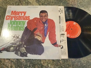 Johnny Mathis Merry Christmas Vinyl Record Columbia CS 8021 Stereo Shrink - Picture 1 of 9