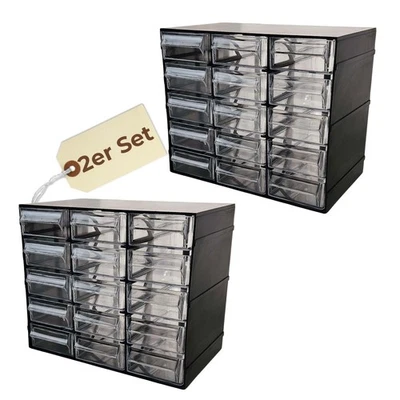2x Sortimentskasten 15 Fach Sortier Kasten Box Kleinteile Schrauben Organizer - Bild 1 von 4