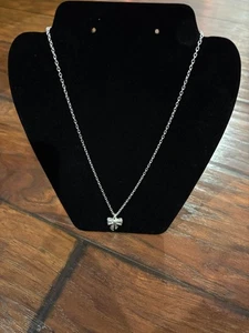 Handmade Sterling Silver necklace 16.5 in chain w/2in extender ribbon charm - Picture 1 of 7