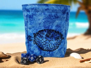 Pufferfish dice bag, extra large, TTRPG - Picture 1 of 5