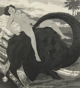 FRANZ VON BAYROS - Der Elefant - Radierung - um 1920 - Picture 1 of 2