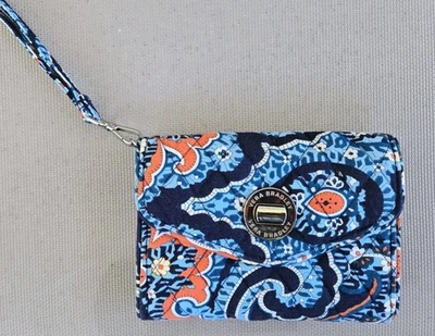 VERA BRADLEY NEW-never used -Tech Case Wristlet-Marrakesh Blue-Orange Paisley - Image 1 of 4