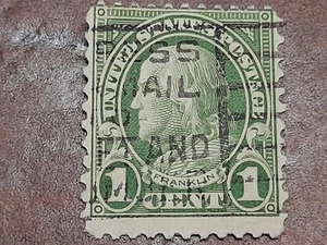 rare postage (printing error) stamp Benjamin Franklin 1923 1 cent - Picture 1 of 2