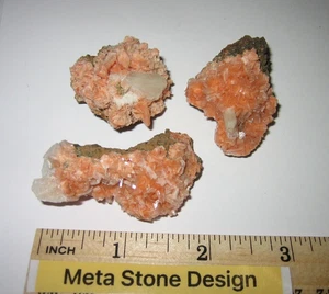 3 NATURAL ROUGH 1"- 2" HEULANDITE & STILBITE CRYSTAL CLUSTERS FROM INDIA ~ 51.1g - Picture 1 of 3