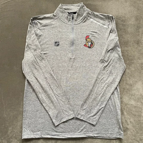 Fanatics NHL Ottawa Senators Grey 1/4 Zip Pullover Sweatshirt Men's Size L NWOT Cover
