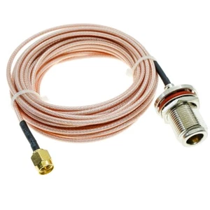 SMA Male to N Female Bulkhead Mount Nut Coaxial Type Pigtail Jumper RG316 Cable - Picture 1 of 6