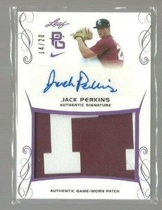  2017 Leaf Perfect Game Patch Autographs Purple #PAJP1 Jack Perkins (ref 111212)
