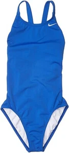Nike Kids 264985 Girl's Solid Fast Back One-Piece Swimsuit Size Large - Picture 1 of 2
