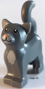 Lego 13786pb09 Cat Dark Bluish Gray Chat Gris City 60382 Vet Van Rescue new -A7 - Imagen 1 de 1