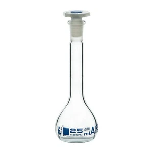 Eisco Labs 25ml Volumetric Flask with 10/19 Stopper - Class A Borosilicate Glass - Picture 1 of 1