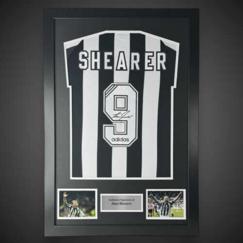 Framed Alan Shearer Hand Signed Modern Newcastle Football Shirt With COA  £275