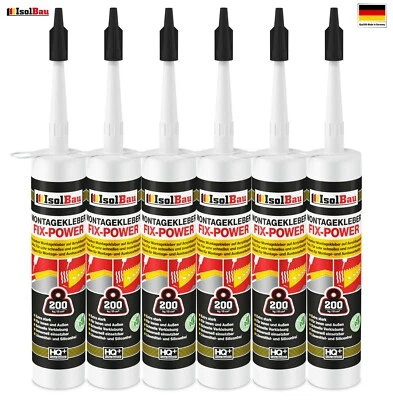 Montagekleber FIX-POWER Baukleber 6x 480g Kartusche weiß Qualität 200kg / 10cm - Bild 1 von 3