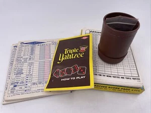 Vintage Yahtzee Lot - Instructions and Pads 1956 1972 Original Cup Dice AWESOME! - Picture 1 of 7