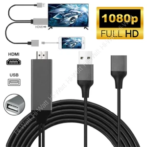 1080P USB HDMI Cable 3FT Phone To Digital TV HDTV AV Adapter For iPhone Android - Picture 1 of 12