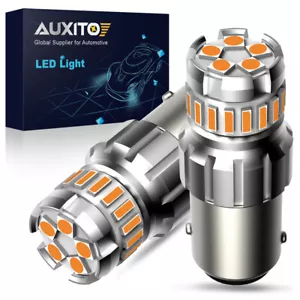 AUXITO LED Turn Signal Blinker Light 1156 7506 Amber Yellow Bright DRL Bulb EOOG - Picture 1 of 10