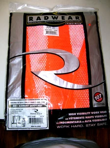 Safety Vest Radians SVE1-2ZOM-2X/3X Hi Viz Orange Economy Type R Class 2 READ - Picture 1 of 6