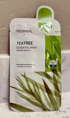 Máscaras de hoja esenciales para árbol de té Mediheal (¡paquete de 5!) Foto 1 de 2