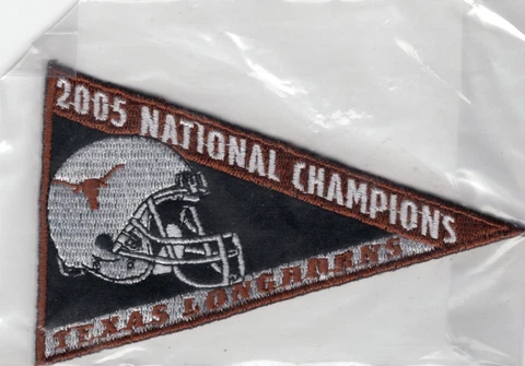 2005 National Champions Texas Longhorns Sew On Patch Pennant 5” X 3” Brand New Cover