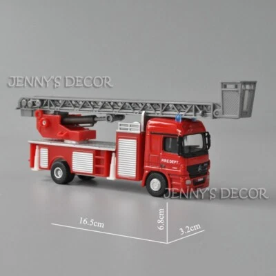 1:72 Scale Diecast Vehicle Model Toy Actros Fire Fighting Truntable Ladder Truck - Image 1 of 4