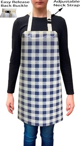 Handmade Gingham Check Waterproof PVC Coated Wipe Clean Aprons - Code: F107-2 - Picture 1 of 2