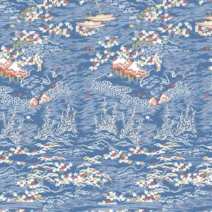 V&A Serenity en Japón - Paisaje rodante - Estampado 100 % algodón orgánico - 3379-03 - Imagen 1 de 3