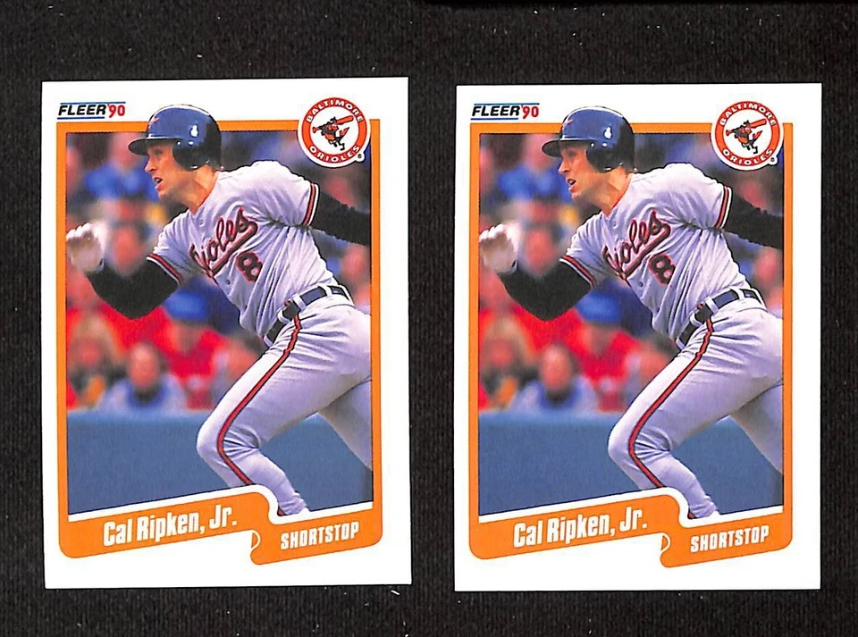 Lote 2503B de tarjetas de béisbol Fleer #187 Cal Ripken Baltimore Orioles 1990 2 quilates Foto 1 de 1