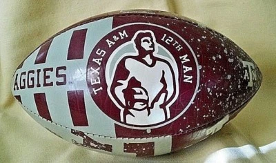 TEXAS A&M FOOTBALL BALL AGGIES TAM 12TH MAN F1543 HJU48 9" WILSON VINYL USED. - Image 1 of 4