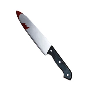 Halloween Slasher Knife Fancy Dress Accessory with 12" Bloody Kitchen Knife - Picture 1 of 1