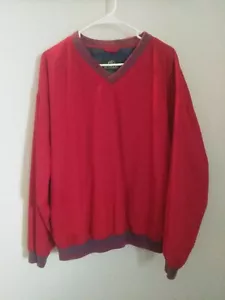 Bass Pro Shops Herren Pullover Golfjacke Rot Polyester Nylon Größe L Taschen Vintage - Bild 1 von 8