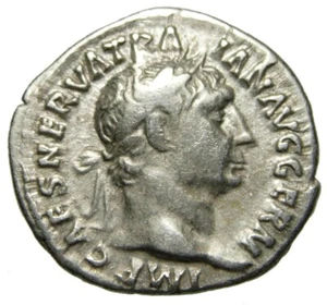 Traiano (98-117 d.C.) AR Denario, Ercole - Foto 1 di 3
