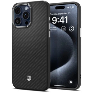 Pour Apple iPhone 15 Pro Max Coque / 15 Pro | Spigen [Enzo Aramid] cuir de luxe - Photo 1 sur 25