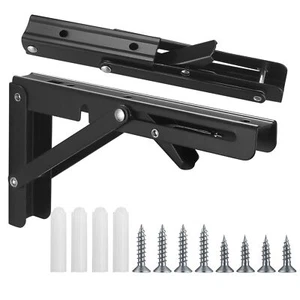 Paquete de 2 soportes para estantes plegables de acero inoxidable de 10 pulgadas - Imagen 1 de 7