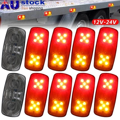 10 LED Clearance Lights Side Marker Lamp RED & AMBER Trailer Truck Caravan Lorry - image 1 of 4