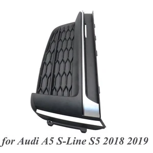 Fit For Audi A5 S-Line S5 2018 2019 RH Front Bumper Fog Light Grilles Cover Trim - Picture 1 of 9