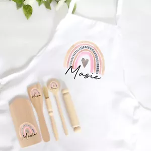 Personalisiertes Kinder Backset Kinderschürze Strumpf Füller Geschenk, Regenbogen - Bild 1 von 3