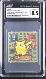 1996 Pokemon Japanese Amada Gold Foil #189 Pikachu CGC 8.5 Sticker  - 1st Print - Picture 1 of 2