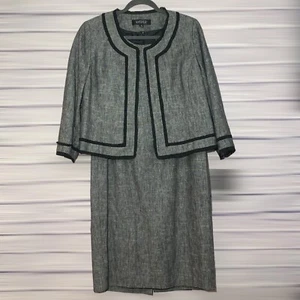Abito foderato in tweed Kasper nuovo con etichette - al dettaglio $280 - misto lino/cotone - taglia 12 - Foto 1 di 18