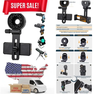 Компактный держатель для смартфонов биноклей и телескопов — простой в использовании и регулировке - Изображение 1 из 4