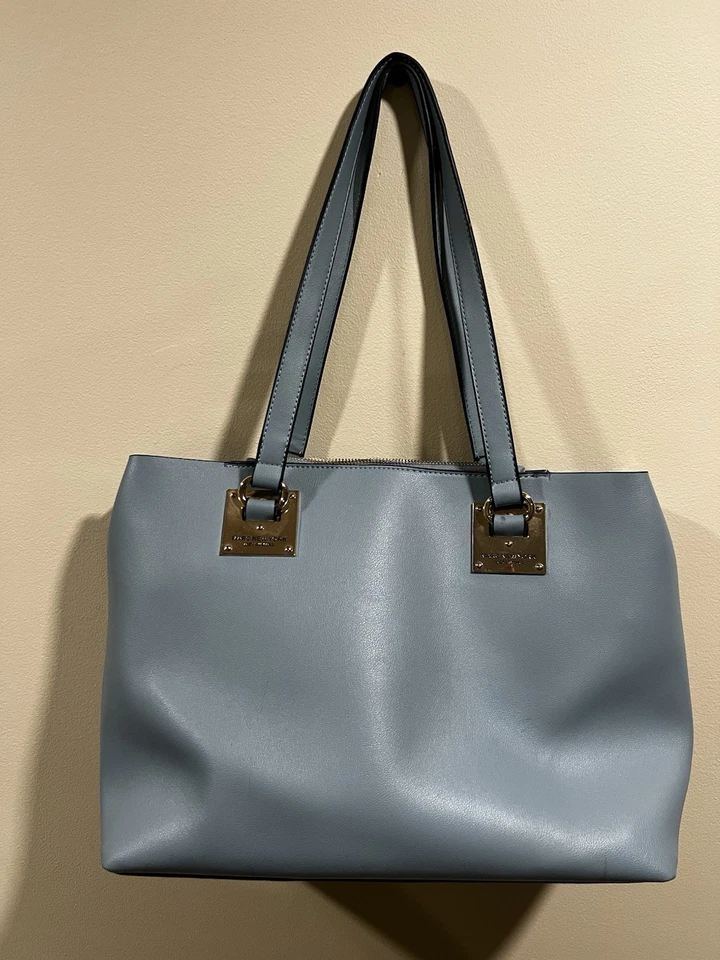Marc New York Leather Tote Bag with Dual Handles Blue - Image 1 of 4