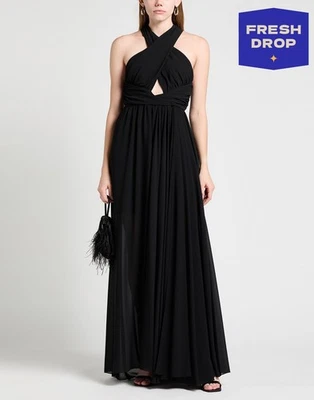 RRP€339 PINKO Maxi Dress IT44 US8 UK12 L Black Lined Sleeveless Foto 1 de 4