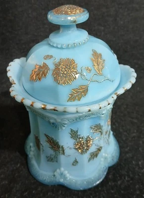 Antiguo azucarero cubierto azul primavera crisantemo Northwood  Foto 1 de 4