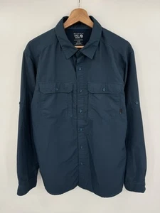 Mountain Hardwear Men’s Large Navy Blue Vented Hiking Fishing Gorpcore Shirt - Picture 1 of 7