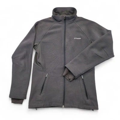 Chaqueta polar Columbia Omni-Heat gris cremallera completa para mujer pequeña retro al aire libre Foto 1 de 4