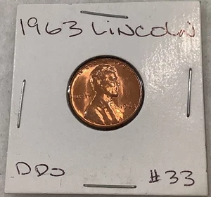 1963 P Lincoln Penny Cent DDO Error Uncirculated         # 33 - Picture 1 of 9