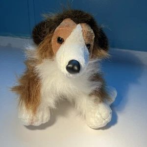Ganz Webkinz Plush Collie HM149 Dog Brown White Shaggy 9" No Code Stuffed Animal - Picture 1 of 8