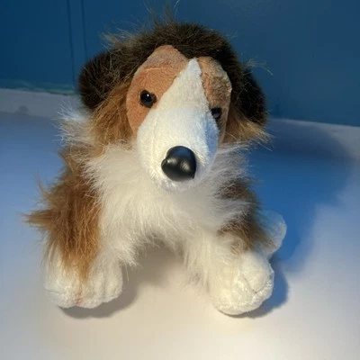 Ganz Webkinz Plush Collie HM149 Dog Brown White Shaggy 9" No Code Stuffed Animal - Image 1 of 4