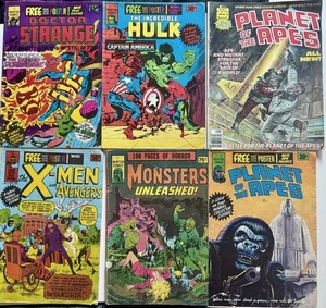 LOT OF 6 NEWTON AUSTRALIAN SILVER AGE MARVEL REPRINTS - 2 WITH POSTERS INTACT - Picture 1 of 3